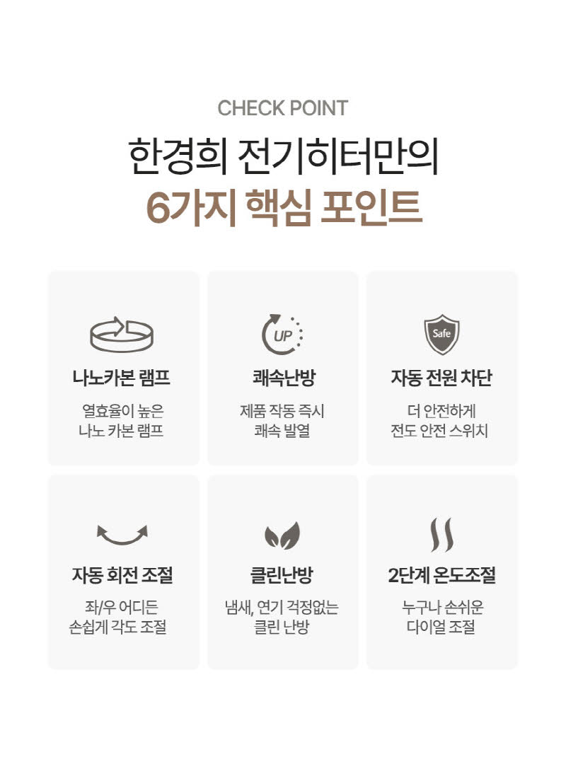 한경희 프리미엄 자동좌우회전 2단 카본 전기히터 HAAN-Q3500 상세 이미지 13