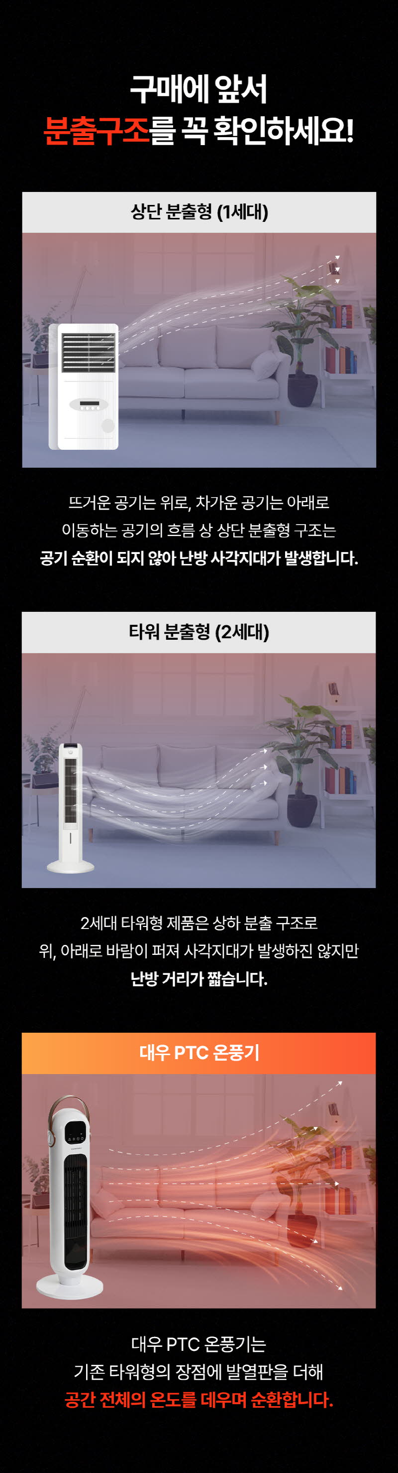 대우 리모컨 PTC 타워형 온풍기 DEH-PT12R 상세 이미지 21