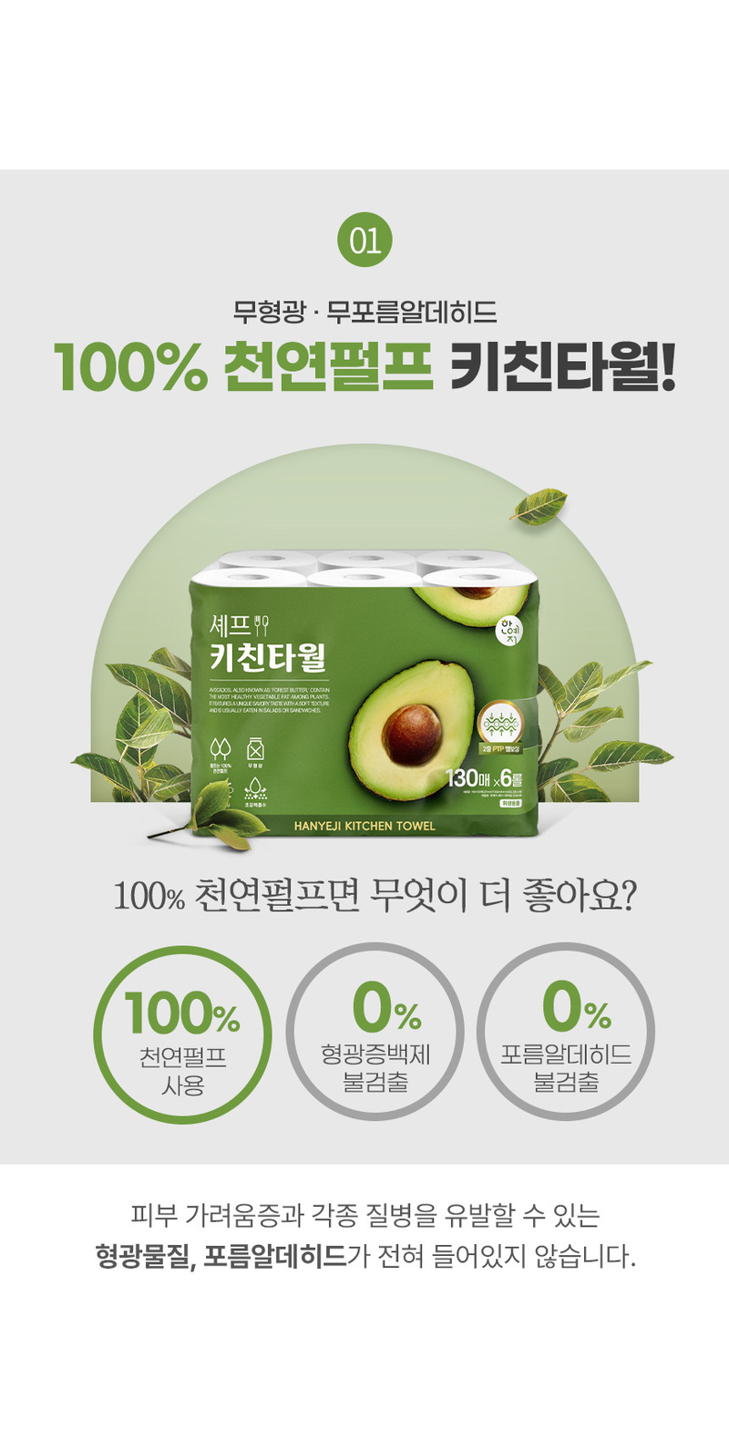 한예지 울트라소프트 천연 30m2팩+셰프키친 130매6롤+(gift 여행용 70매1팩) 상세 이미지 8